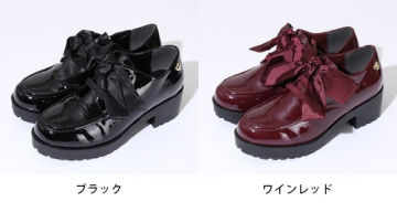 ピンクハント 卒服リボンローファー