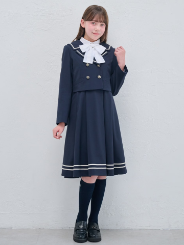 ショートジャケットとジャンパースカートのセットアップ（ネイビー）